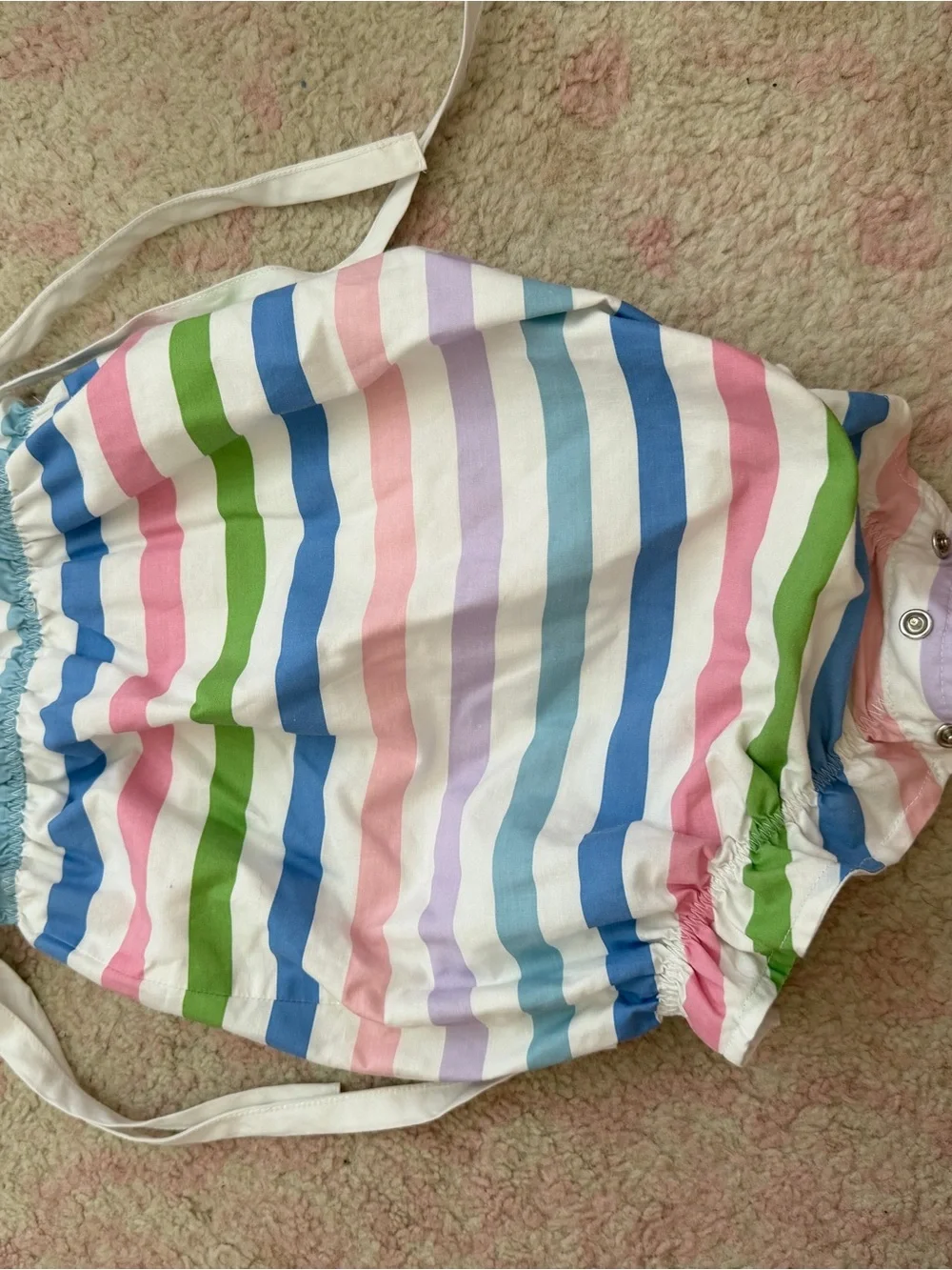 The Beaufort Bonnet Company Pastel Rainbow Stripe Baby One-Piece